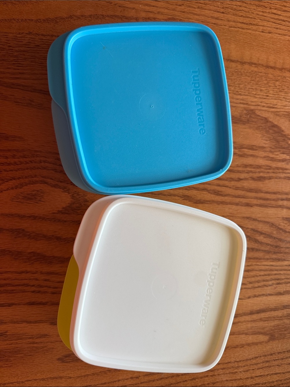 Tupperware Blue and White Stackable Food Storage Set